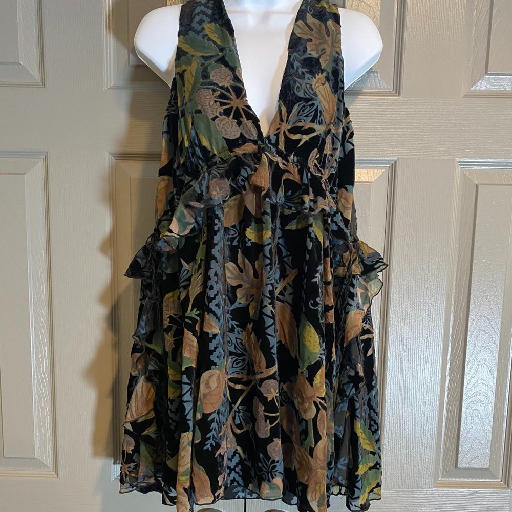 Chelsea and Violet Burnout Velvet Mini Dress with Ruffle - Picture 4 of 9